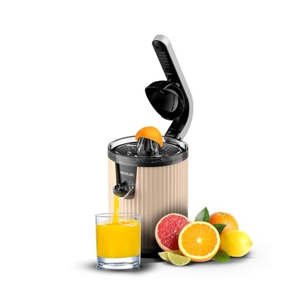 Cecotec Presse-agrumes électrique à bras pour oranges et agrumes Xqueeze RetroJuice 600 Green. 600W, Style rétro, filtre en a
