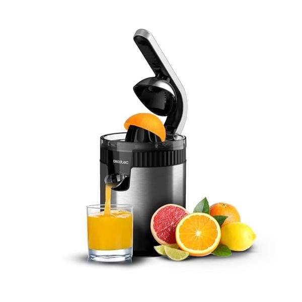 Cecotec Presse-agrumes électrique à bras pour oranges et agrumes Xqueeze RetroJuice 600 Green. 600W, Style rétro, filtre en a