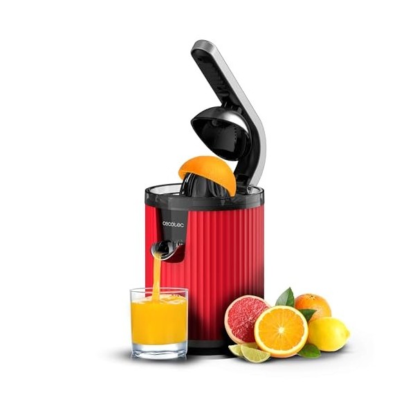 Cecotec Presse-agrumes électrique à bras pour oranges et agrumes Xqueeze RetroJuice 600 Green. 600W, Style rétro, filtre en a