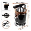 Duronic JE605 Presse-agrumes électrique de 600W Capacité de 400 ml Filtre réglable pour la Pulpe Idéal pour Jus dAgrumes Ora