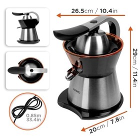 Duronic JE304 Presse-agrumes électrique de 300W Capacité de 400 ml Filtre réglable pour la Pulpe Poignée en aluminium Idéal p