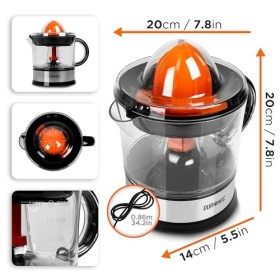 Duronic JE407 Presse-agrumes électrique de 40W Capacité de 700 ml 2 cônes interchangeables Filtre réglable pour la Pulpe Idéa