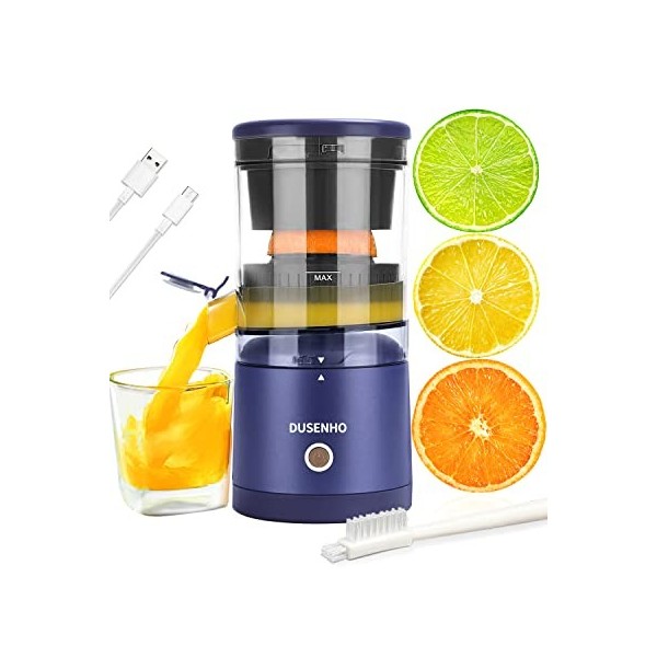 Presse Agrume Electrique Extracteur Jus USB Chargement pour Citron, Orange | 45 W | bec Anti-gouttes | Haut rendement | Porta