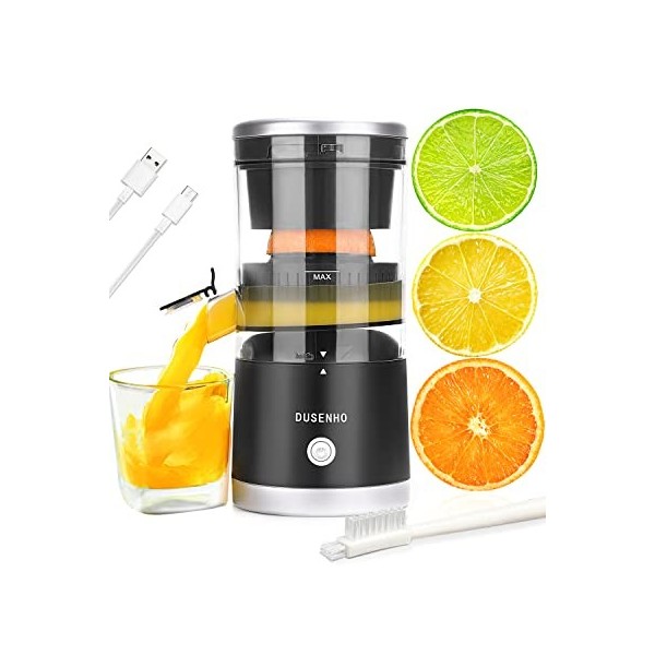 Presse Agrume Electrique Extracteur Jus USB Chargement pour Citron, Orange | 45 W | bec Anti-gouttes | Haut rendement | Porta...