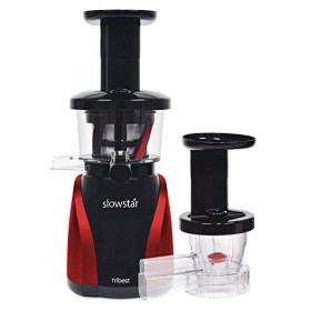 Tribest Slowstar Slow Juicer - Centrifugeuse verticale pour légumes et fruits - 47 tr/min, 200 W - Presse-agrumes électrique 