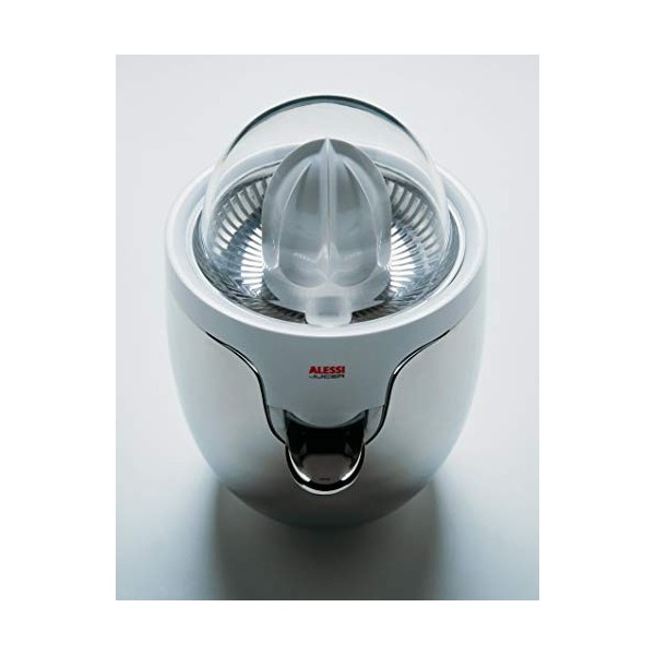 Alessi | Presse-Agrumes Electrique SG63 W Design en Acier et Résine Thermoplastique, Blanc