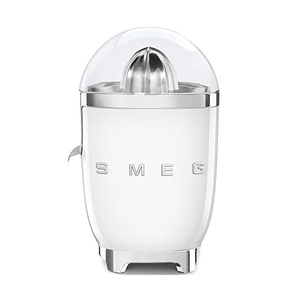 Smeg, Presse Agrumes Électrique CJF11WHEU, Mise en Marche Automatique à Pression, Bec Anti-goutte et Cône Universel, Base Ant