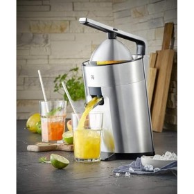 WMF Profi Plus Presse-agrumes électrique à levier en acier inoxydable mat 160 W avec système anti-gouttes