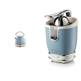 Ariete 413 Presse-agrumes vintage électrique avec levier, 2 cônes pour fruits grands et petits, bleu ciel & Vintage Bouilloir