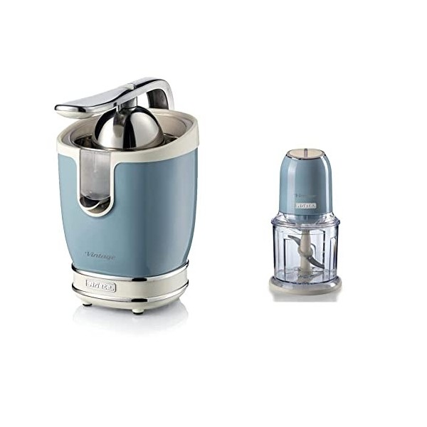 Ariete 413 Presse-agrumes vintage électrique avec levier, 2 cônes pour fruits grands et petits & 438 Hachoir Vintage, Hachoir