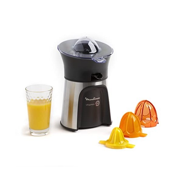 Moulinex PC603D10 Vitapress Direct Serve 3 Cônes-Presse-Agrume Gris Métallisé/Noir 100W