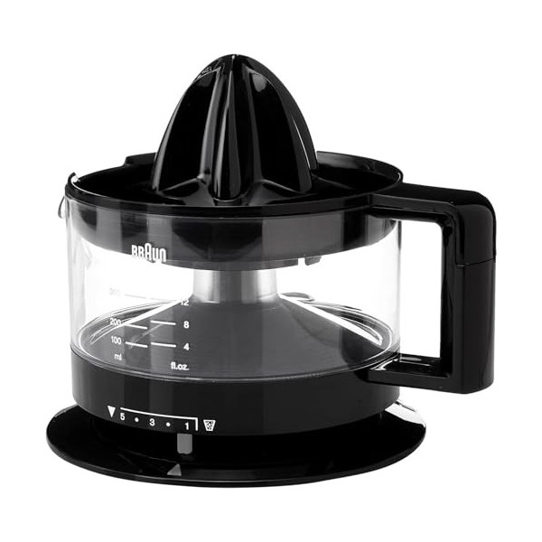 Braun Presse Agrume Electrique CJ3000BK, Jus dOrange, Citron, Pamplemousse, Bol 350 ml, 20 W, Blanc