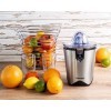 ROMMELSBACHER Presse-agrumes ZP 60/E – Moteur puissant/silencieux, tamis en acier inoxydable, bec verseur pliable, système an