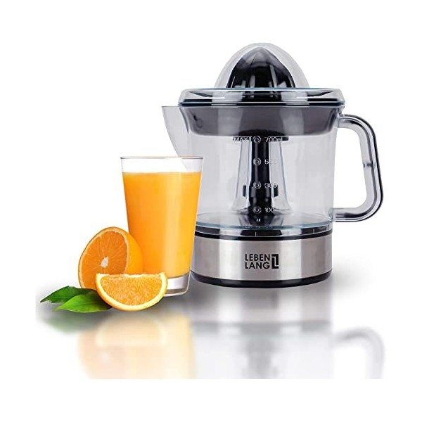 LEBENLANG Presse Agrume Electrique Haute Extraction - 2 Cônes Acier & Rotation 2 Sens I Presse Agrumes Presse Orange Presse-a