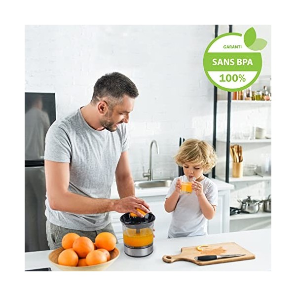 LEBENLANG Presse Agrume Electrique Haute Extraction - 2 Cônes Acier & Rotation 2 Sens I Presse Agrumes Presse Orange Presse-a