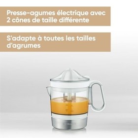 SEVERIN Presse-agrumes 40 W, Presse-agrumes électrique avec 2 cônes amovibles, réservoir XXL 1 L, Accessoire de cuisine pour 