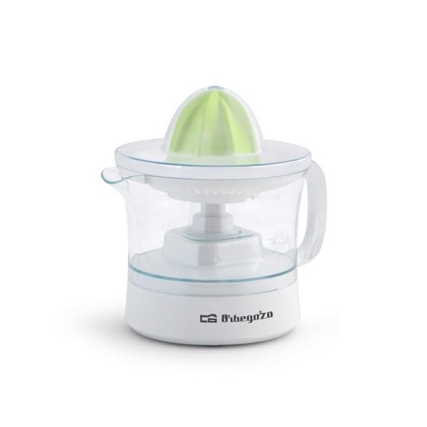 Orbegozo EP 1510 - Presse-agrumes électrique pour oranges, 2 cônes pour des morceaux de tailles différentes, réservoir amovib