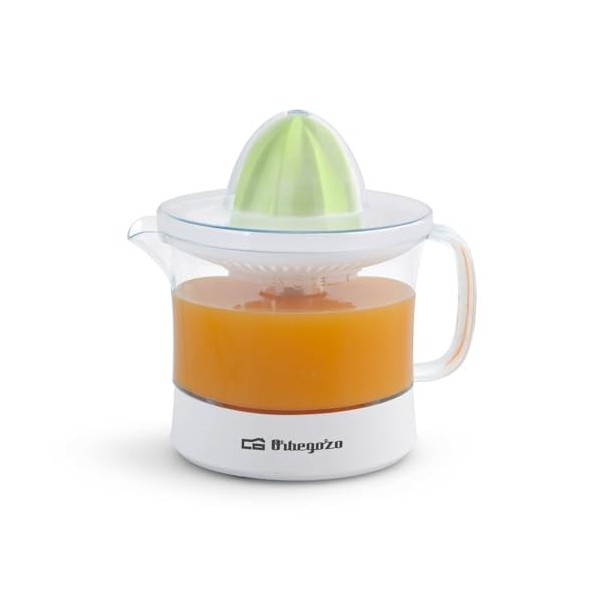Orbegozo EP 1510 - Presse-agrumes électrique pour oranges, 2 cônes pour des morceaux de tailles différentes, réservoir amovib