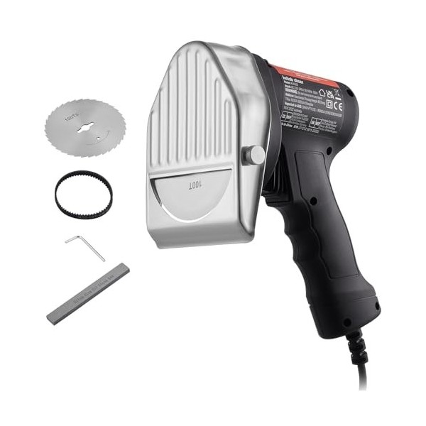 VEVOR Couteau à Kebab Électrique 80 W, Trancheuse à Viande Turc Shawarma Döner Kebab Commerciale en Inox, avec 2 Lames Diamèt
