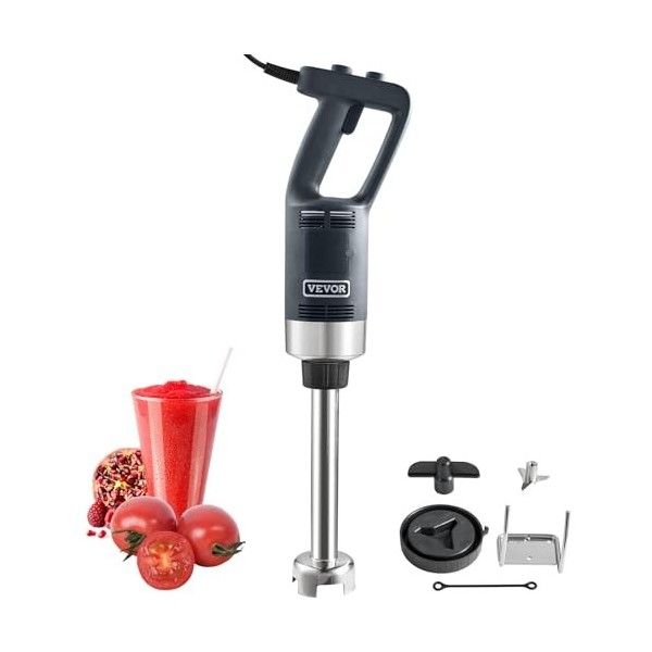 VEVOR Mixeur Plongeant 750 W Mélangeur à Main Immersion Commercial Robuste 660 mm Vitesse Variable Lame en Acier Inoxydable 3