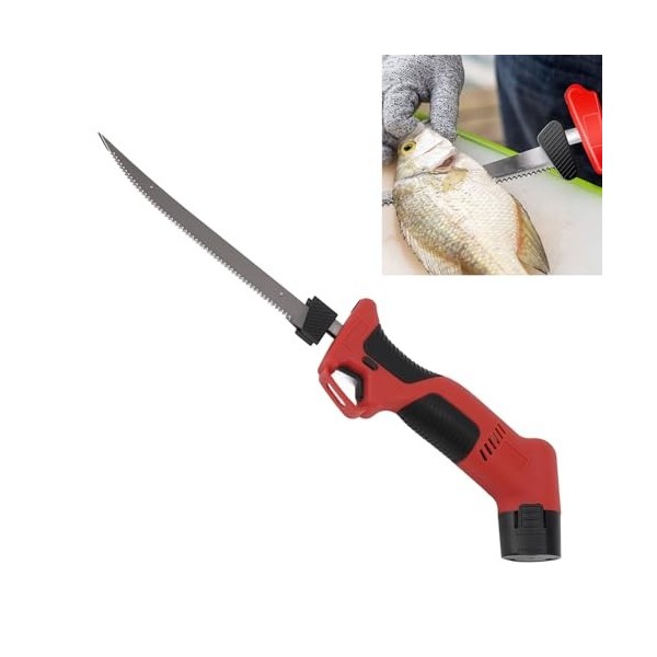 Couteau à Filet électrique Fil, Ensemble Professionnel avec 4 Lames, Poignée Antidérapante pour la Pêche, Couteau électrique 