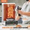VEVOR Couteau à Kebab Électrique sans Fil 80 W, Trancheuse à Viande Turc Shawarma Döner Kebab Commerciale en Inox, avec 2 Lam