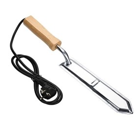 Couteau de Débouchage électrique, Outil Dextraction Dabeilles électrique en Acier Inoxydable avec Manche en Bois Prise UE 