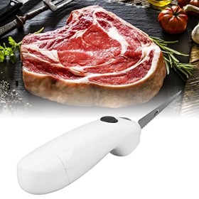 Couteau électrique à Piles, Couteau à Filet électrique Rechargeable sans Fil en Acier Inoxydable, Couteau à Steak Portable po
