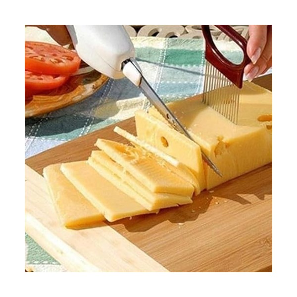 Tnfeeon Couteau électrique à Piles Couteau à Filet électrique Rechargeable sans Fil en Acier Inoxydable Remplaçable Couteau à