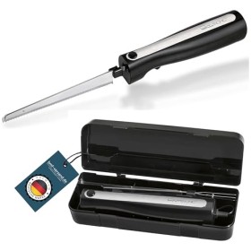 Couteau électrique pour viande et pain avec double lame en acier inoxydable, boîte et chiffon dentretien inclus - Couteau él