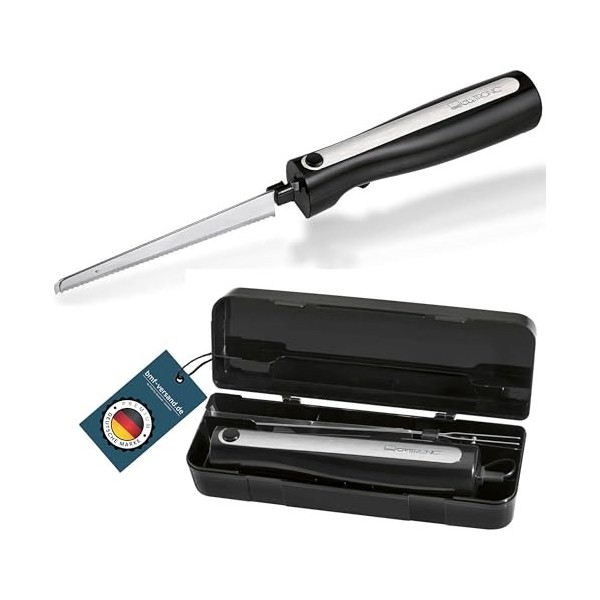 Couteau électrique pour viande et pain avec double lame en acier inoxydable, boîte et chiffon dentretien inclus - Couteau él