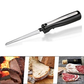 Couteau électrique pour viande et pain avec double lame en acier inoxydable, boîte et chiffon dentretien inclus - Couteau él
