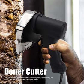 Couteau Kebab électrique, Lame en Acier Inoxydable Shawarma Cutter Épaisseur de Coupe Réglable 110-220V pour Restaurant