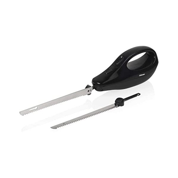 Tristar couteau électrique EM-2107-2 lames en inox incluses - Pour découper pain, viandes et surgelés, Noir