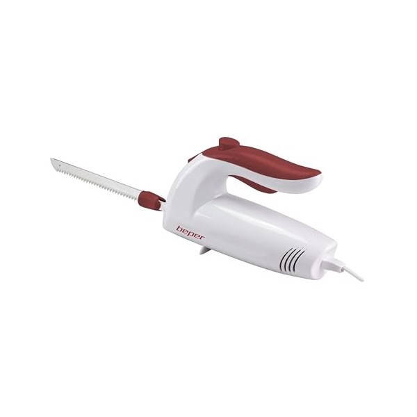 BEPER, Blanc/Rouge BP.790 Couteau de cuisine électrique, 150 Watt, ABS