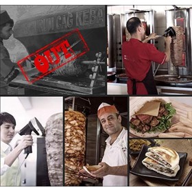 GOTOTOP 220V Couteau à Kebab Electrique pour Machine Kebab, Trancheuse Kebab Professionnelle, Trancheuse Couteau de Cuisine E