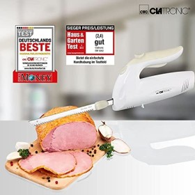 Couteau électrique de cuisine pour la viande, pour rôti et le pain frais lame double en acier inoxydable, lame dentelée, cou