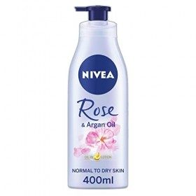 NIVEA Oil In Lotion à lhuile de rose et dargan 400 ml, lot de 6 , lotion corporelle réparatrice à lhuile de rose et darg
