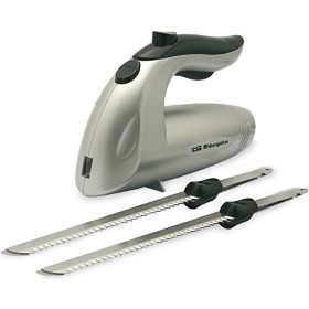 Orbegozo CU 3800 Couteau électrique, 150 W, couteau à double lame dentelée en inox, interrupteur de sécurité, lame de couteau