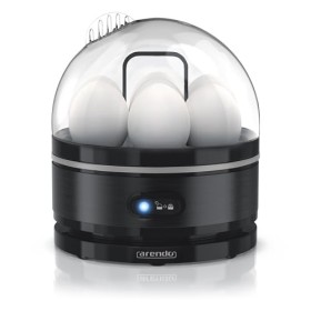 arendo – Cuiseur à œufs avec Fonction Maintien au Chaud INOX, 1 à 7 œufs, Dur, Mollet ou à la Coque, Indicateur Lumineux, Ver