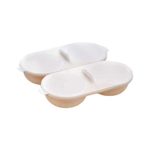 XNSHUN Cuiseur à œufs au micro-ondes - En forme dœufs pochés - 4 œufs pochés - Outil de cuisine sans BPA 4 compartiments 