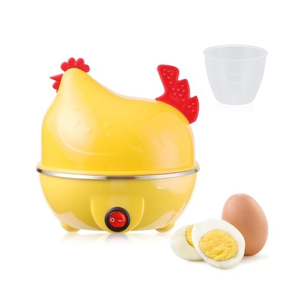 mizikuu Cuiseur à oeufs pour 7 oeufs, 350W Cuiseur À Vapeur pour Œufs Egg Cooker électrique sans BPA Chaudière À Œufs pour de
