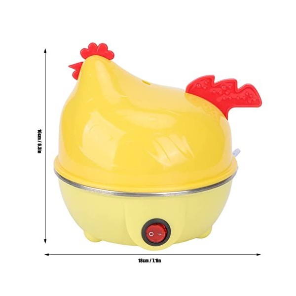 Cuiseur à œufs Rapide, Cuiseur à œufs électrique Dune capacité de 7 œufs, Cuiseur à œufs Rapide Multifonctionnel en Forme de