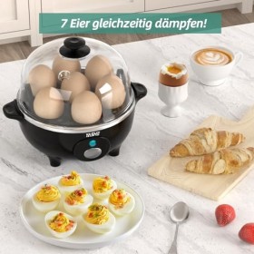 YASHE Cuiseur Oeuf, cuisinier dœufs de 360 W, 7 œufs faciles à peler, œufs mollets, œufs moyens, œufs durs, poached, maker d
