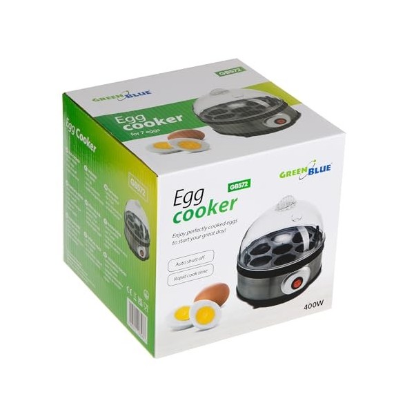 GreenBlue GB572 cuiseur dœufs automatique puissance 400W jusquà 7 œufs gobelet gradué 220-240V ~50 Hz