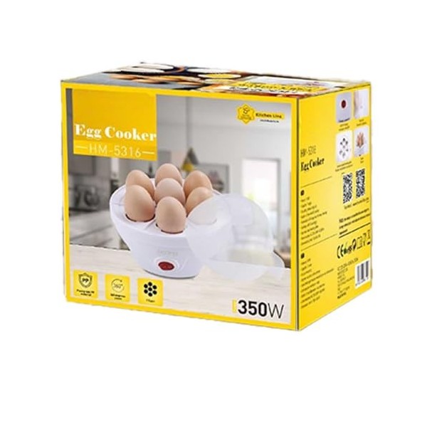 Cuiseur à œufs de 350 W avec 7 places, mini bouilloire rapide pour oeufs avec tasse à mesurer et plateau amovible, fonction d