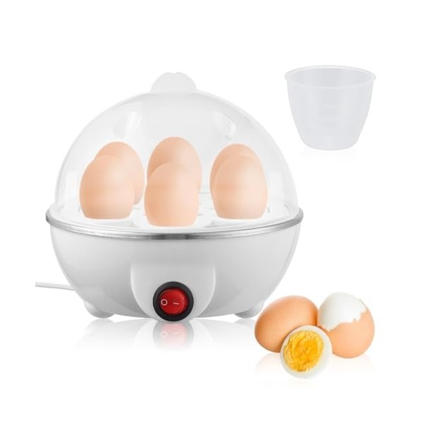 mizikuu Cuiseur Oeuf, Cuiseur à œufs pour Micro-Ondes pour 7 œufs Cuisson Vapeur Sans BPA Cuit Vapeur Electrique pour Oeufs, 