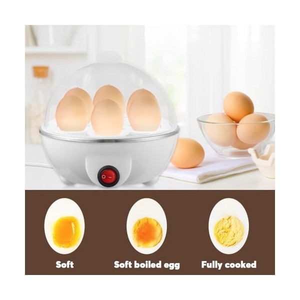mizikuu Cuiseur Oeuf, Cuiseur à œufs pour Micro-Ondes pour 7 œufs Cuisson Vapeur Sans BPA Cuit Vapeur Electrique pour Oeufs, 