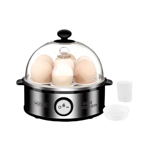 A2ZWORLD Cuiseur à œufs en Aluminium 350 W avec 7 œufs, Facile à peler, Doux, moyennement Dur, avec récipient à Omelette et a
