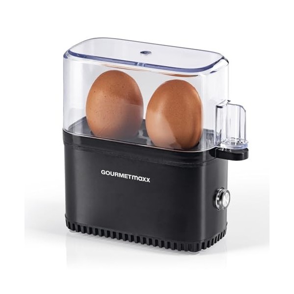 GOURMETmaxx Cuisinier à œufs pour 2 œufs | Egg Cooker électrique à économie dénergie | Oeufs parfaits pour le petit déjeuner